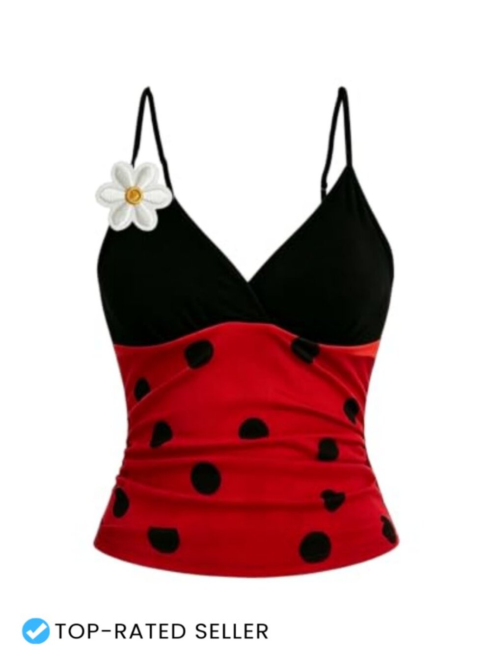 Polka Dot Spaghetti Strap Crop Tank Top Halloween Costume